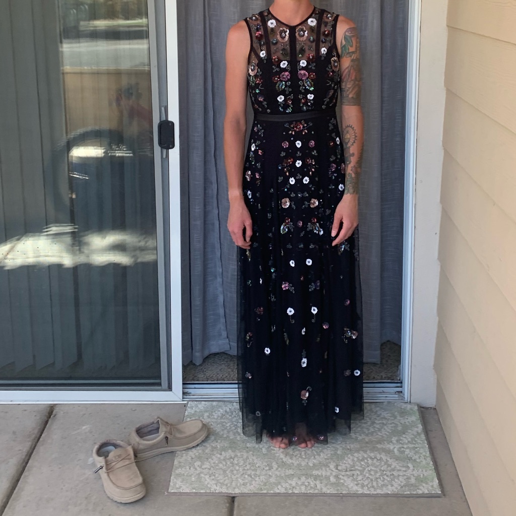 Floor Length Navy Ballgown Dress
